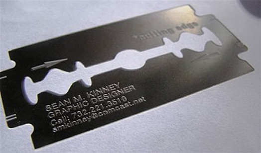 razorblade business card