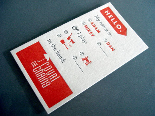 napkin business card