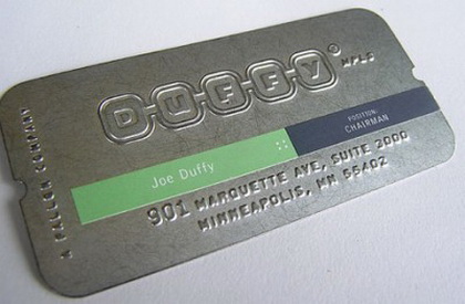 round metal business card